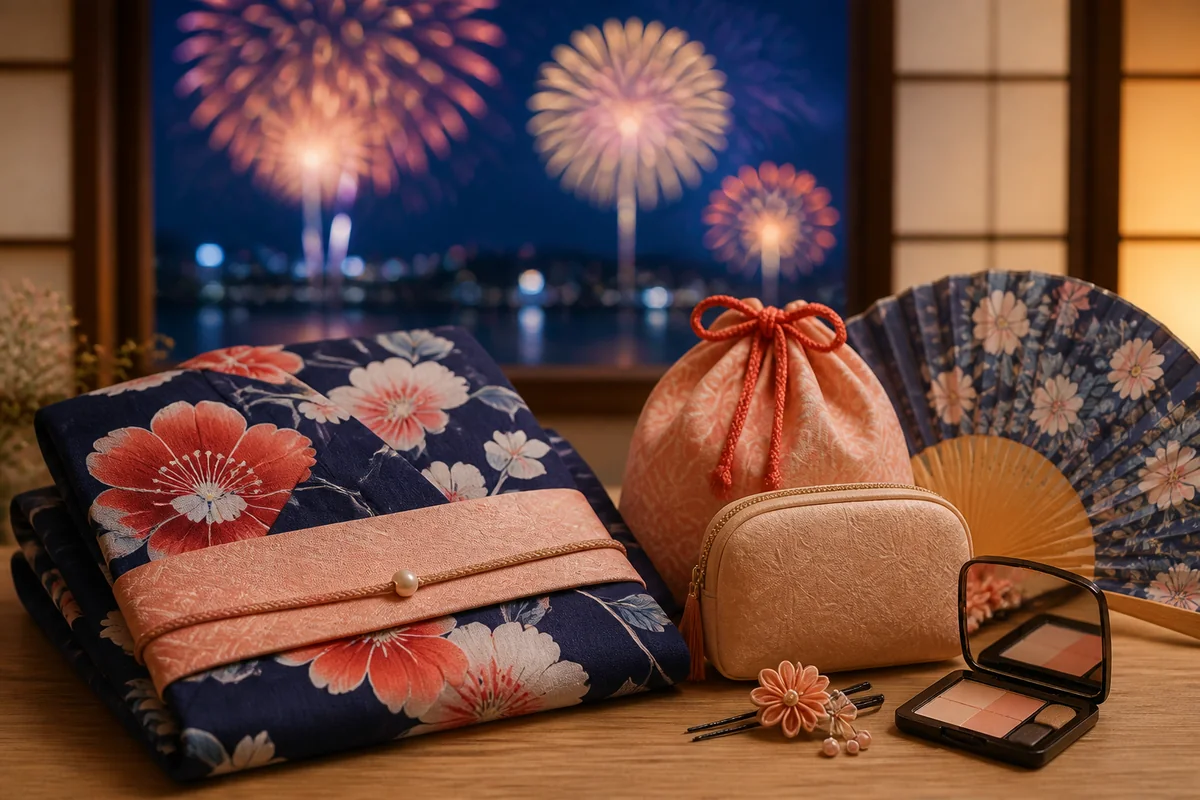 花火大会へ行く女性の完全ガイド｜浴衣・メイク崩れ・トイレ・持ち物・暑さ対策